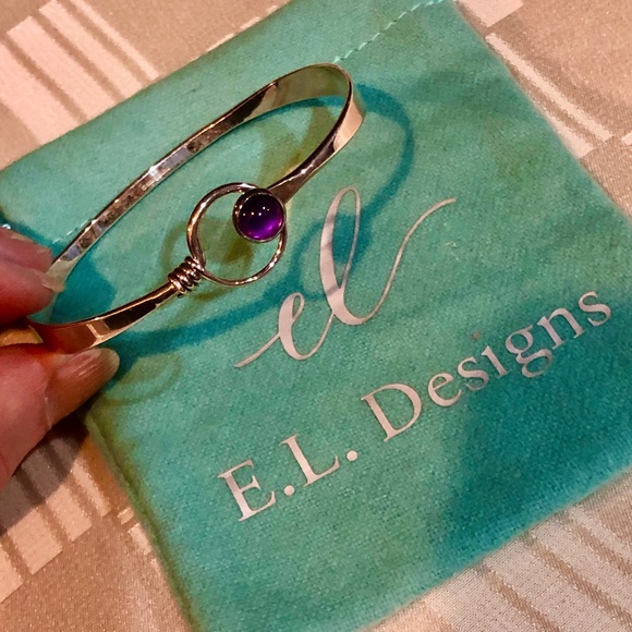Ed Levin Ladies Grand Saratoga Bracelet in Sterling Silver w/ Amethyst - Sz Med. - Picture 2 of 7